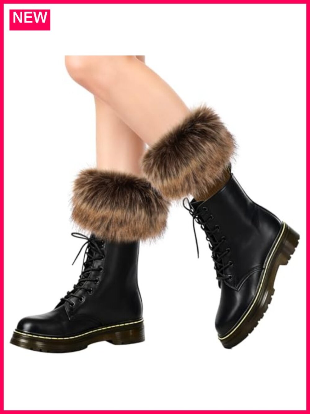 Faux Fur Leg Warmers Boot Cuffs for Women, Furry Wrist Cuffs Stretchy